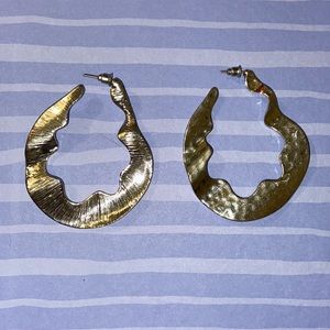 Large silver tone hoops